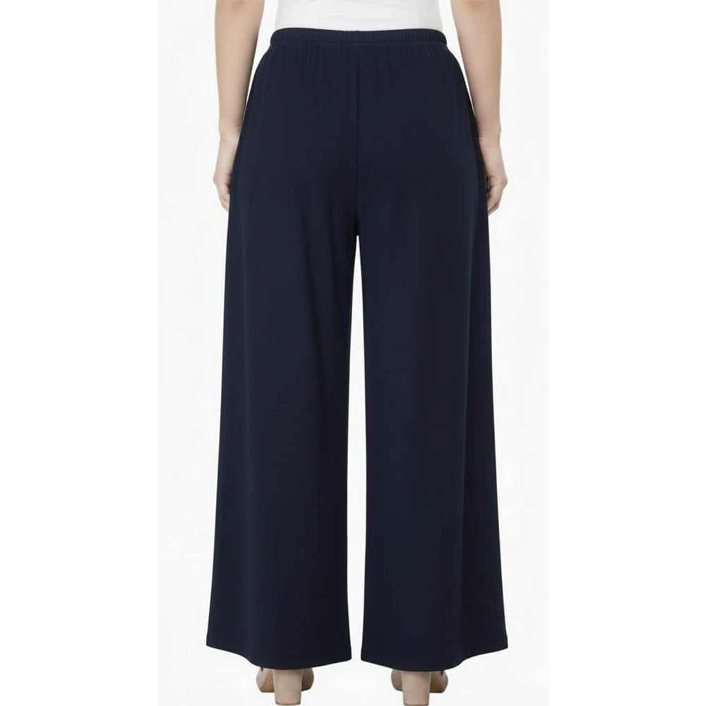 Women's Plain Rayon Palazzo navy-blue