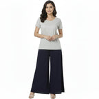 Women's Plain Rayon Palazzo navy-blue
