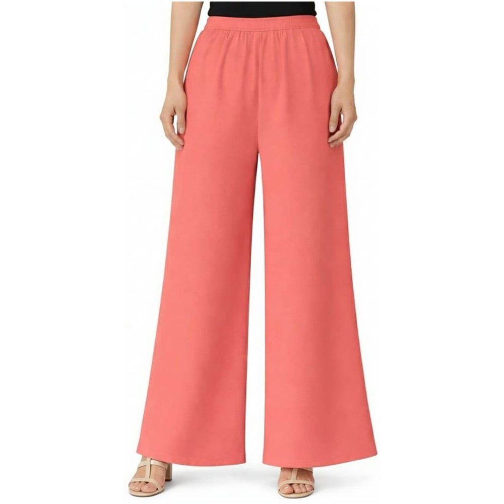 Women's Plain Rayon Palazzo peach