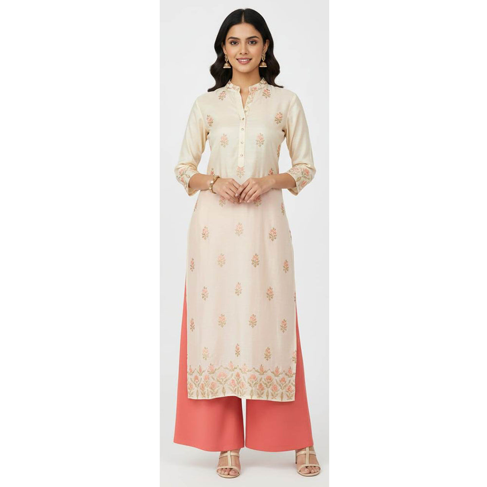 Women's Plain Rayon Palazzo peach