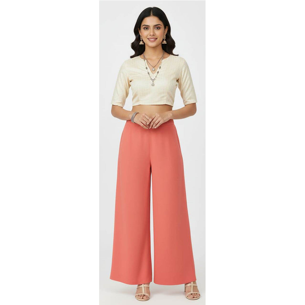 Women's Plain Rayon Palazzo peach