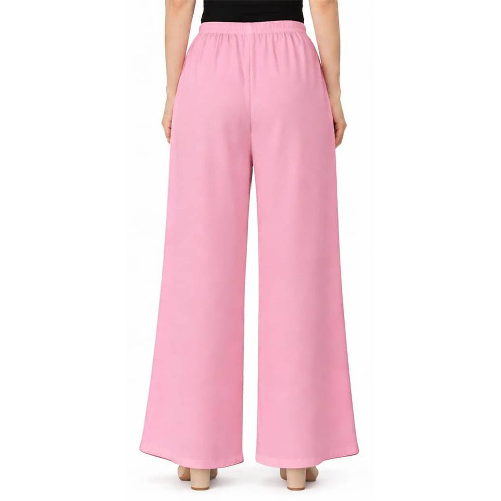 Women's Plain Rayon Palazzo pink