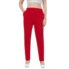 Straight Fit Pants for Women red
