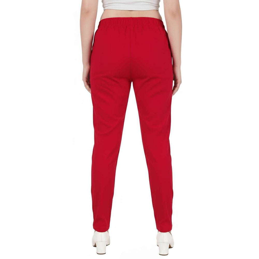 Straight Fit Pants for Women red