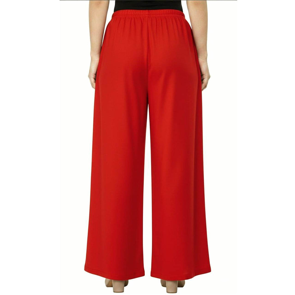 Women's Plain Rayon Palazzo red