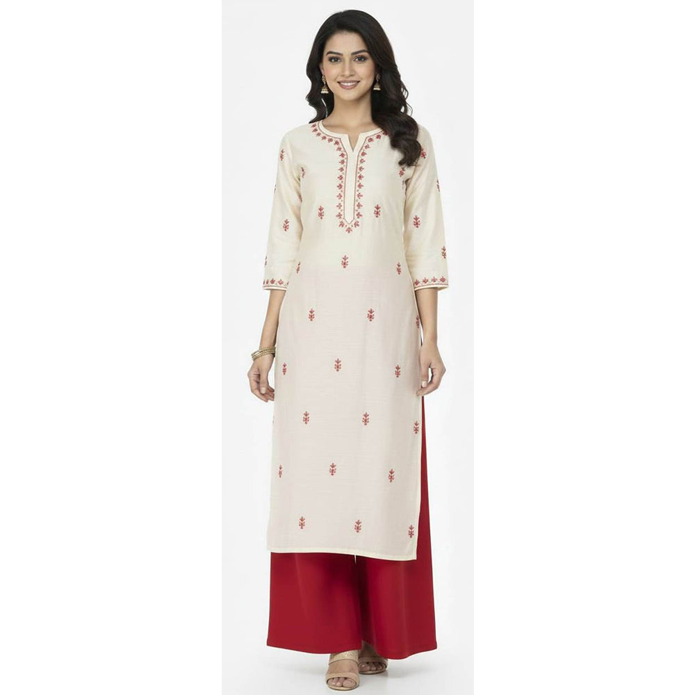 Women's Plain Rayon Palazzo red