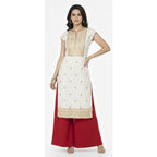 Women's Plain Rayon Palazzo red