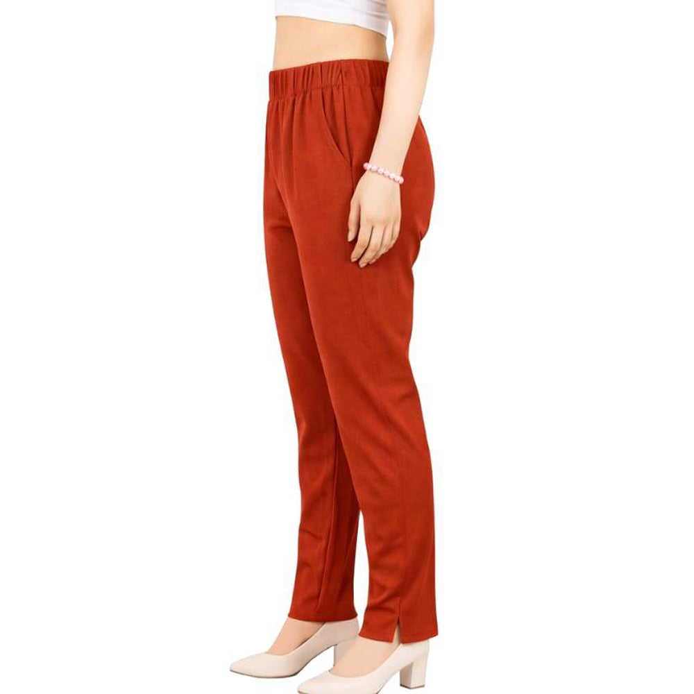 Straight Fit Pants for Women rust