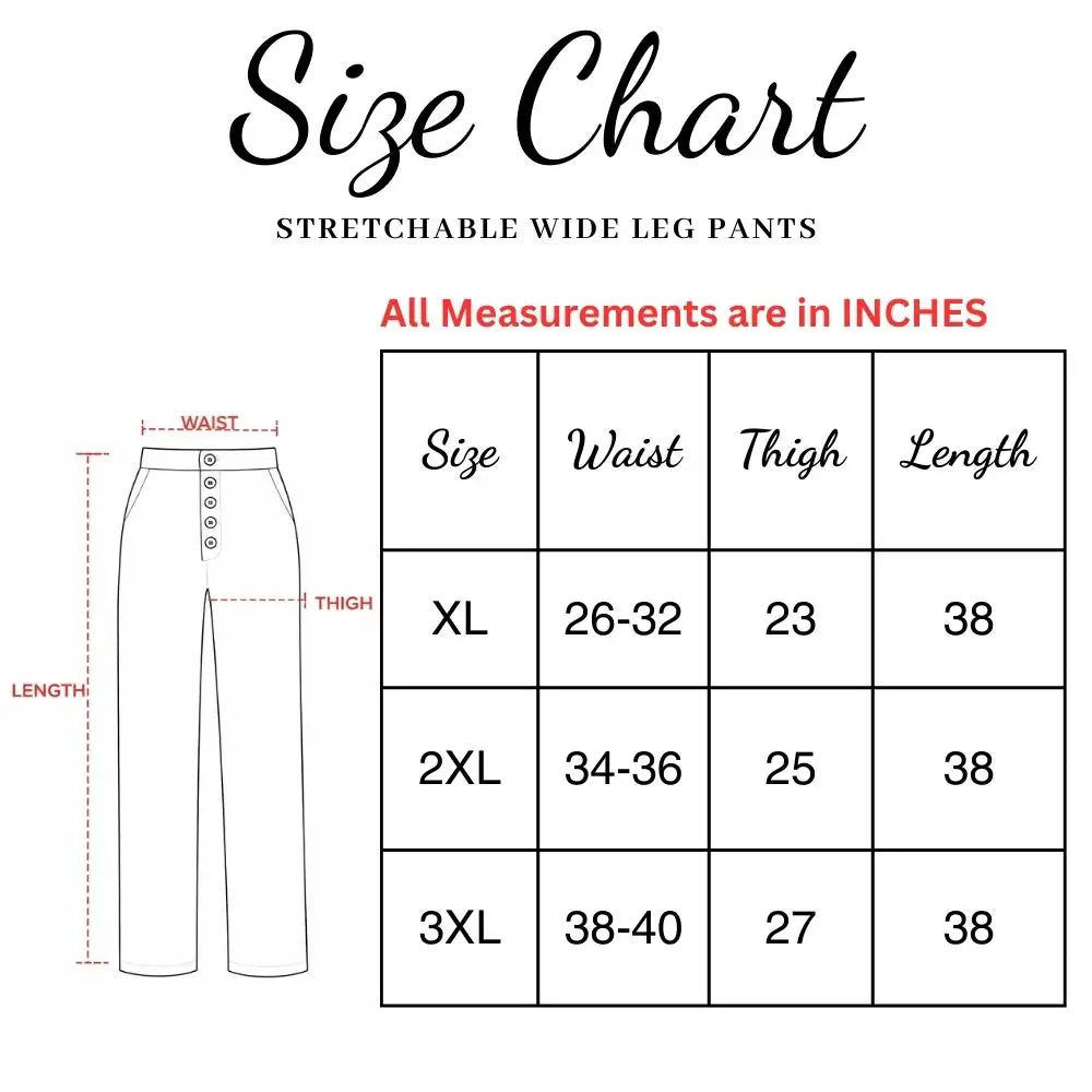 Size chart black white beige coffee cream red