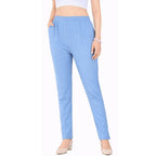 Straight Fit Pants for Women sky-blue
