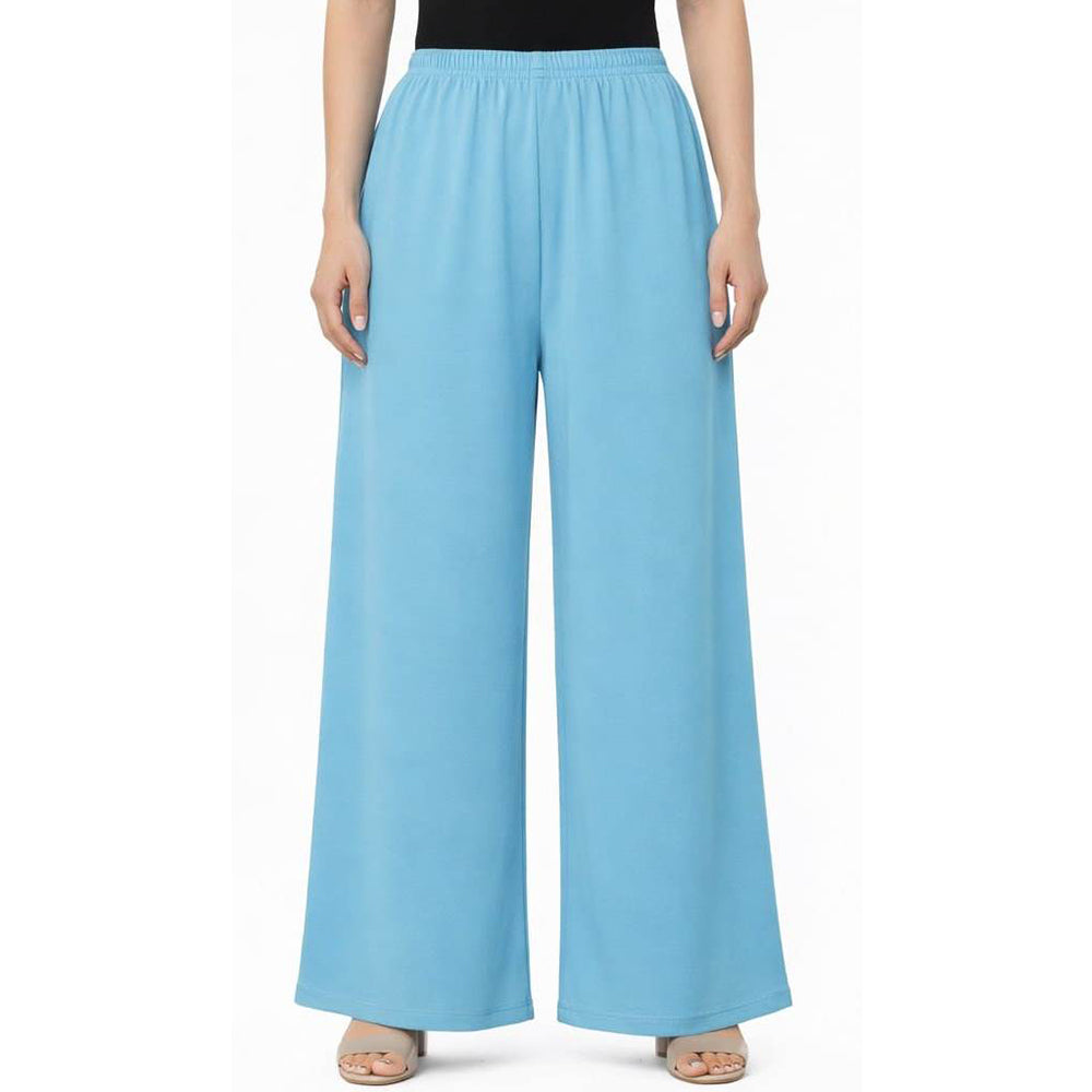 Women's Plain Rayon Palazzo sky-blue