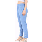 Straight Fit Pants for Women sky-blue