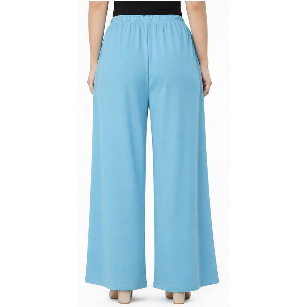 Women's Plain Rayon Palazzo sky-blue
