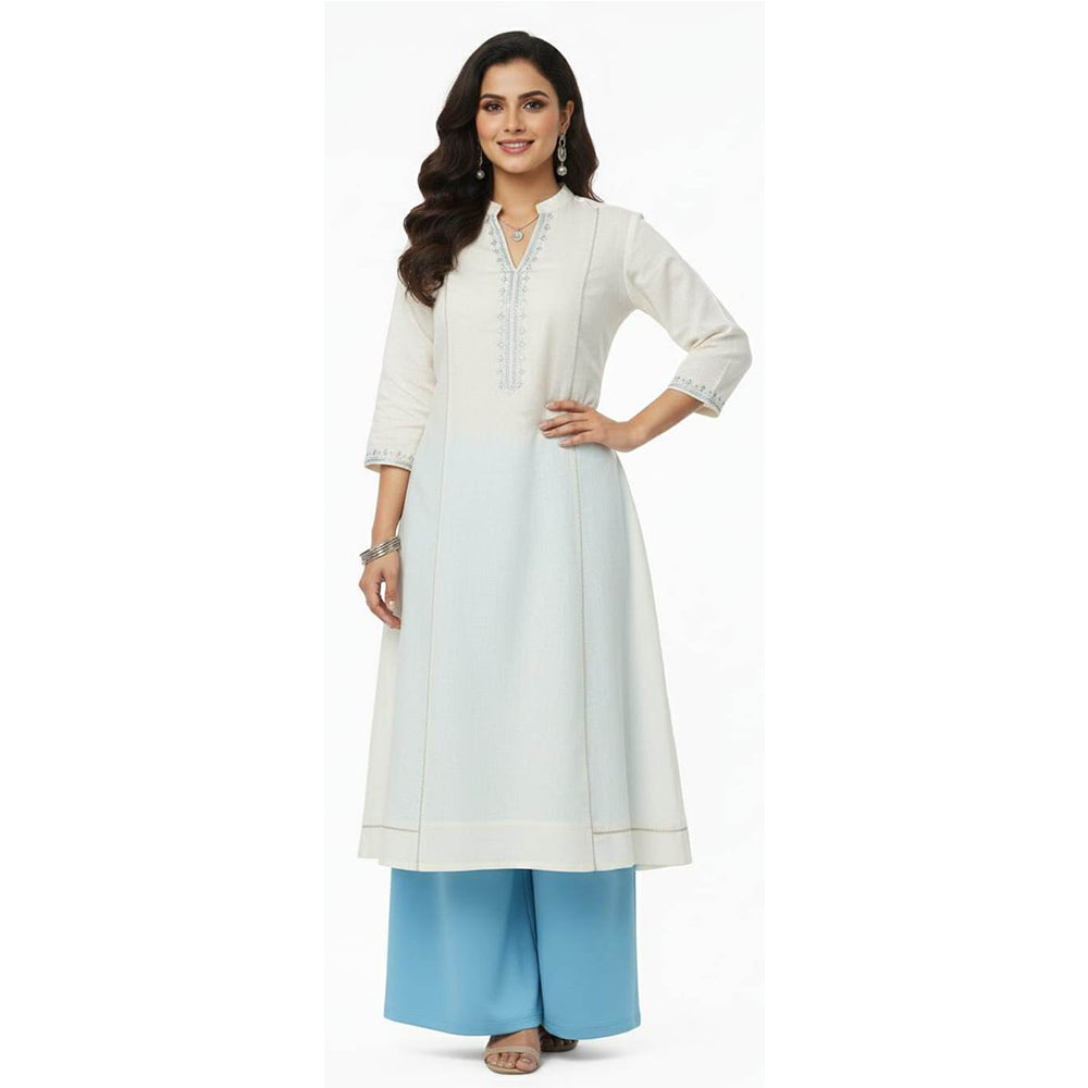 Women's Plain Rayon Palazzo sky-blue