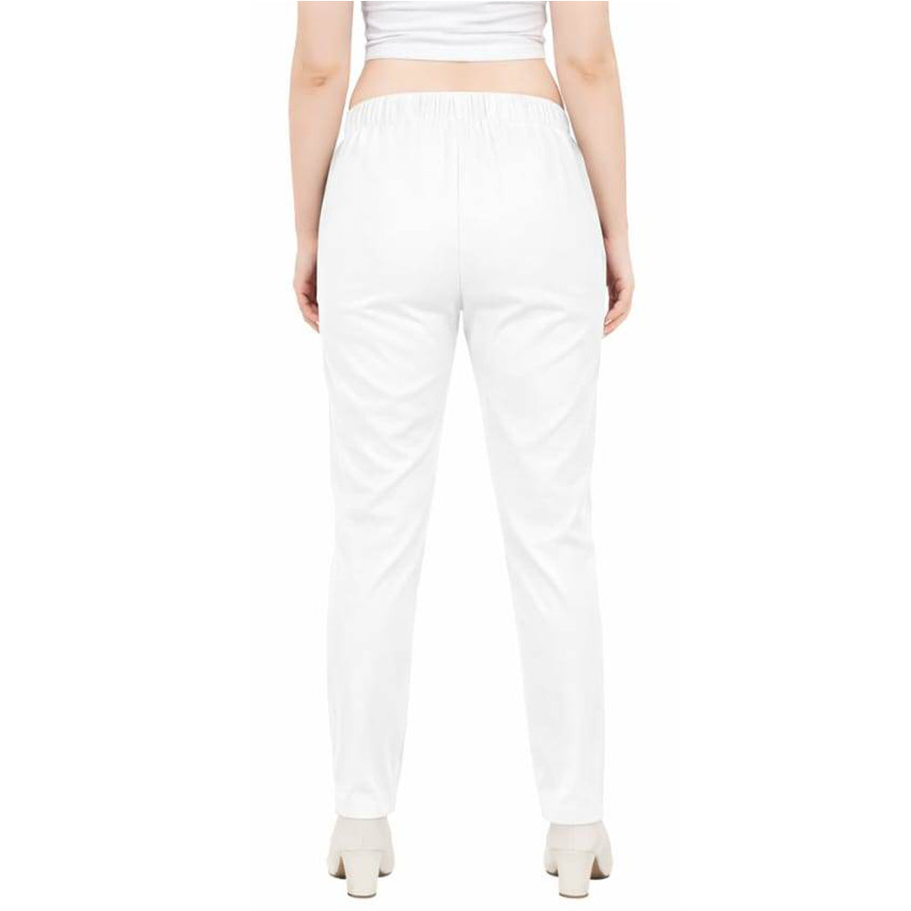 Straight Fit Pants for Women white