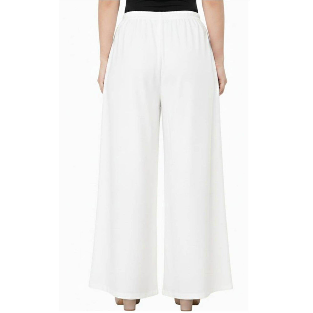 Women's Plain Rayon Palazzo white
