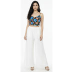 Women's Plain Rayon Palazzo white