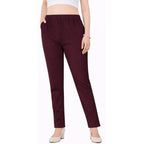 Straight Fit Pants for Women wine