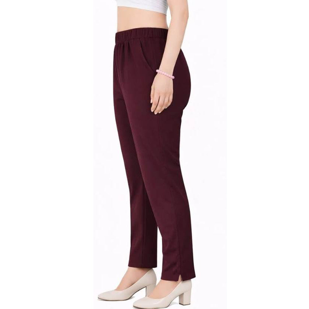 Straight Fit Pants for Women wine
