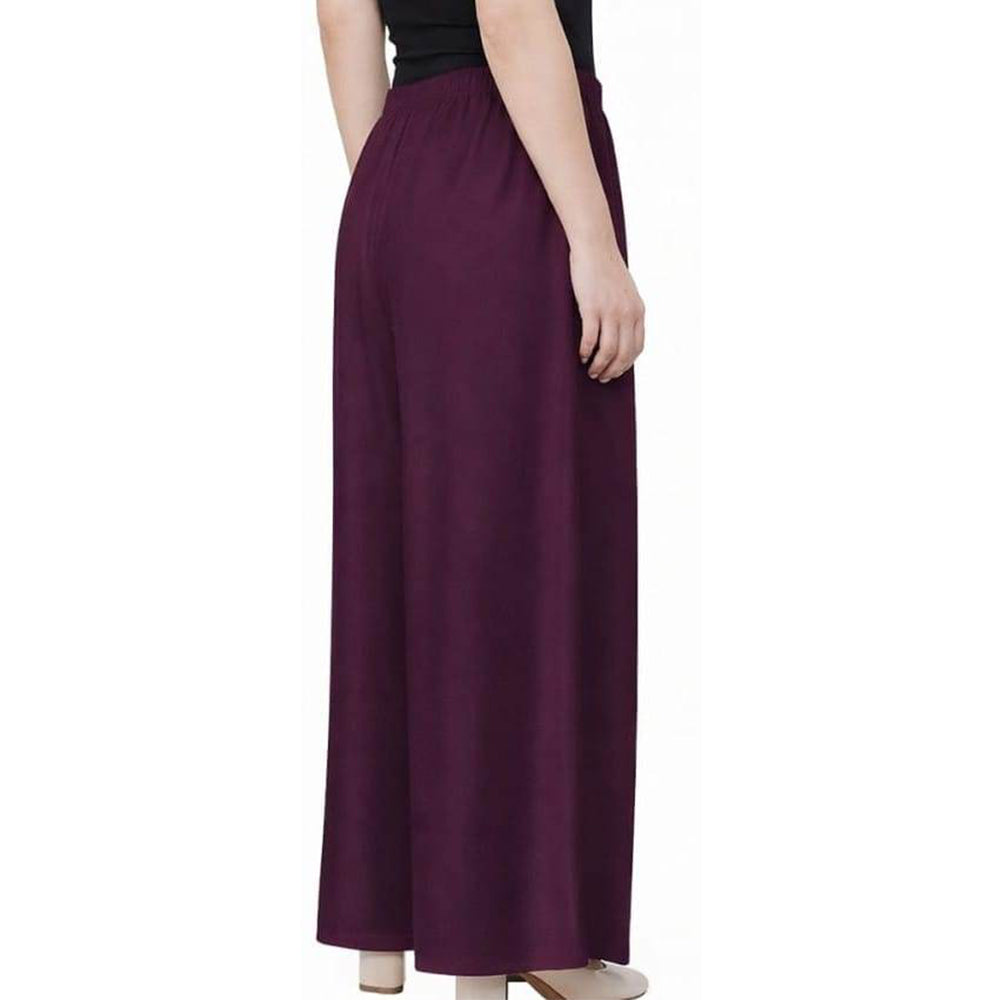 Women's Plain Rayon Palazzo wine