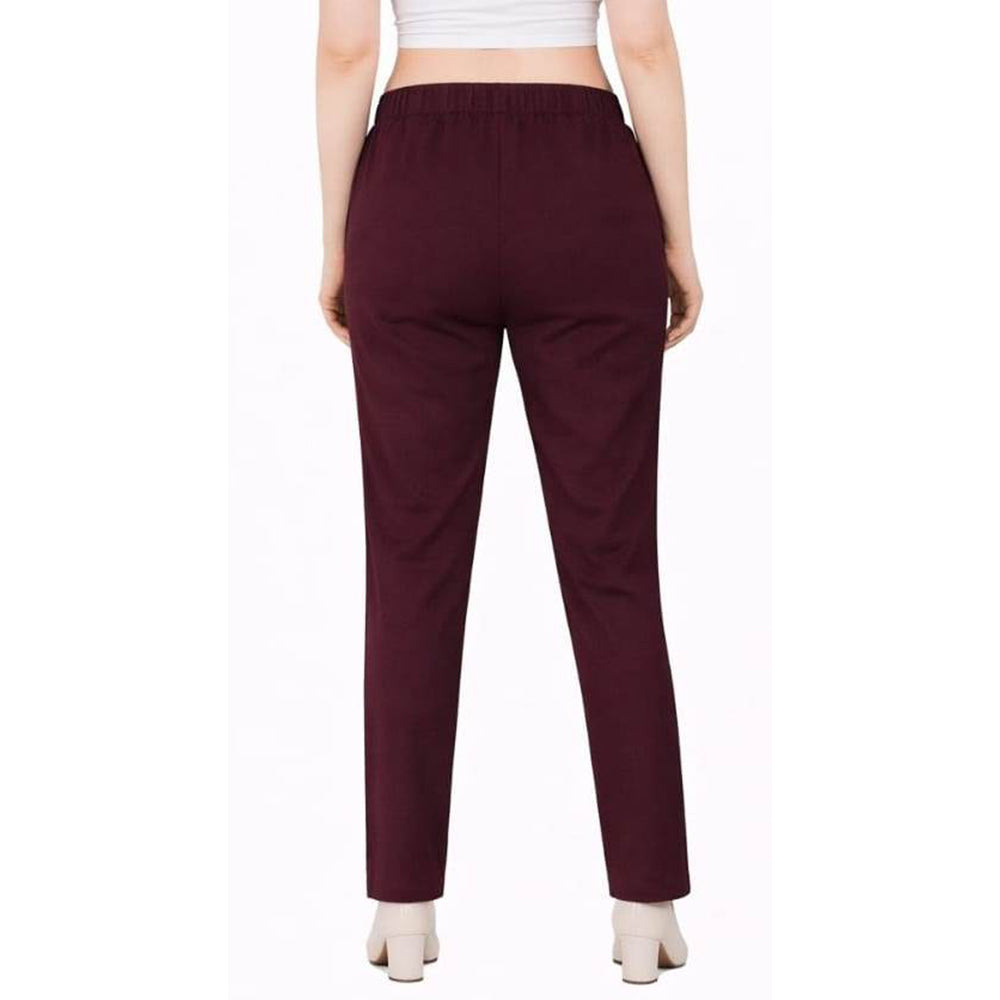 Straight Fit Pants for Women wine