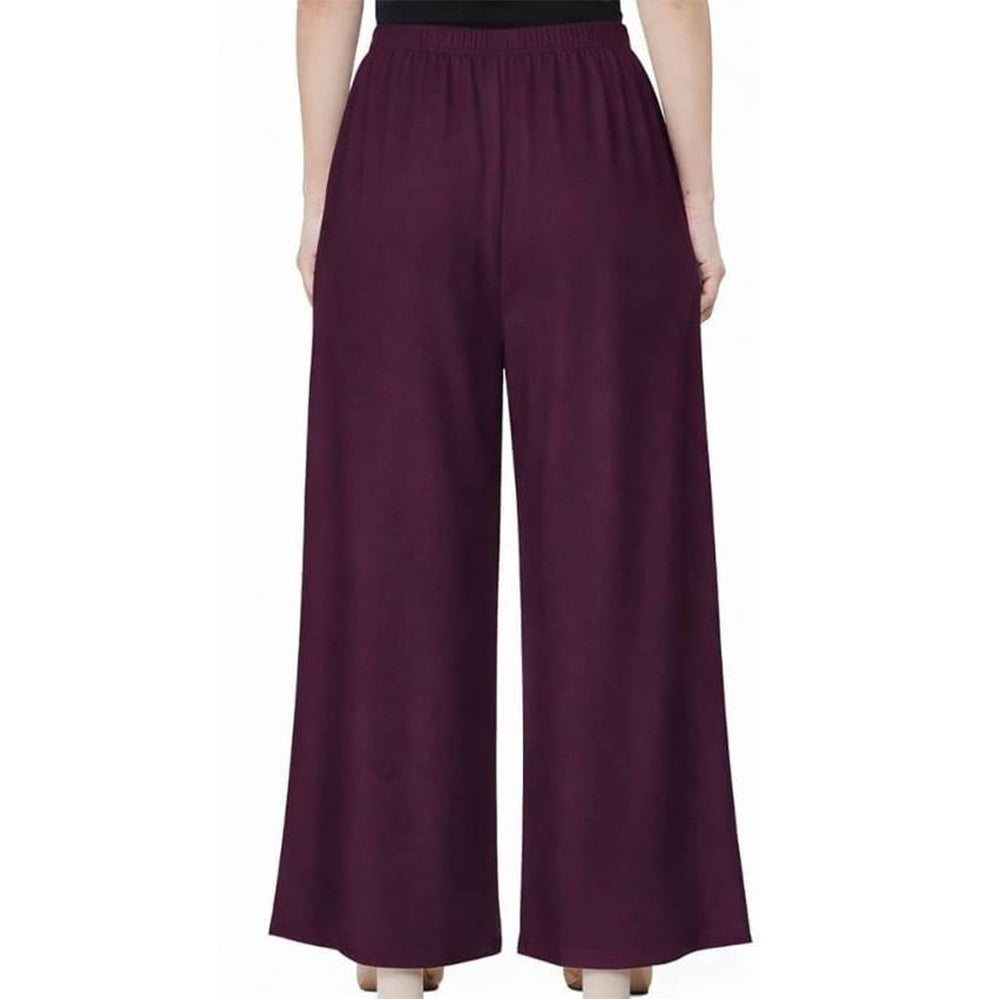 Women's Plain Rayon Palazzo wine