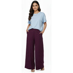 Women's Plain Rayon Palazzo wine