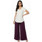 Women's Plain Rayon Palazzo wine