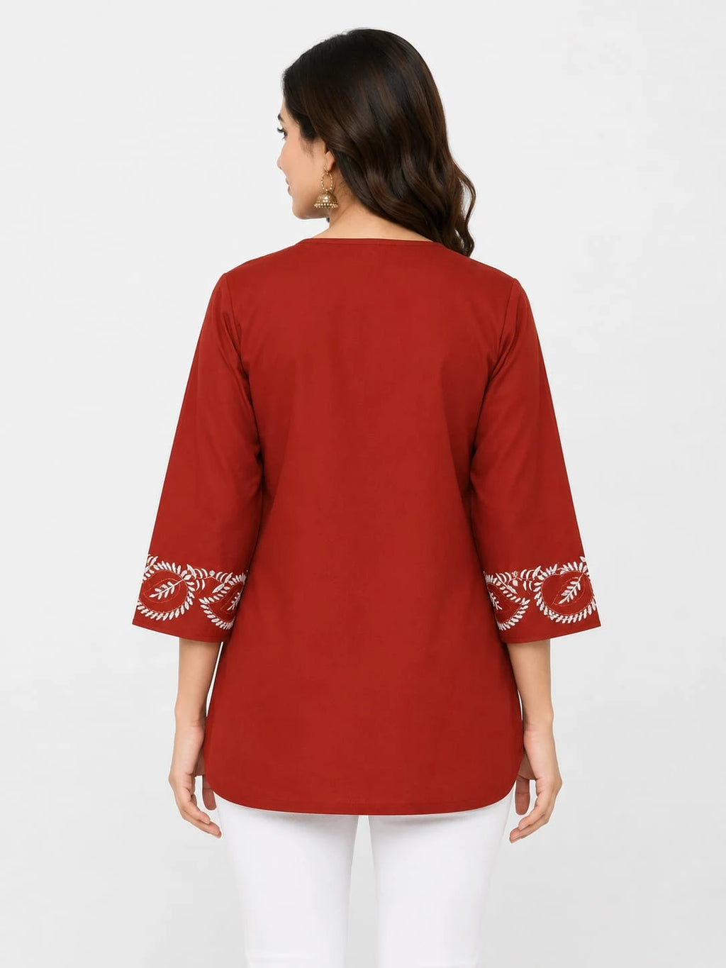Rust Embroidered Ethnic Tunic