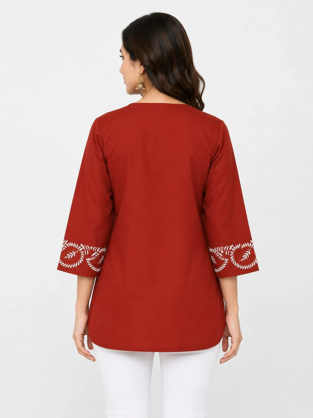 Rust Embroidered Ethnic Tunic