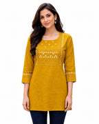 Mustard Yellow Embellished Tunic