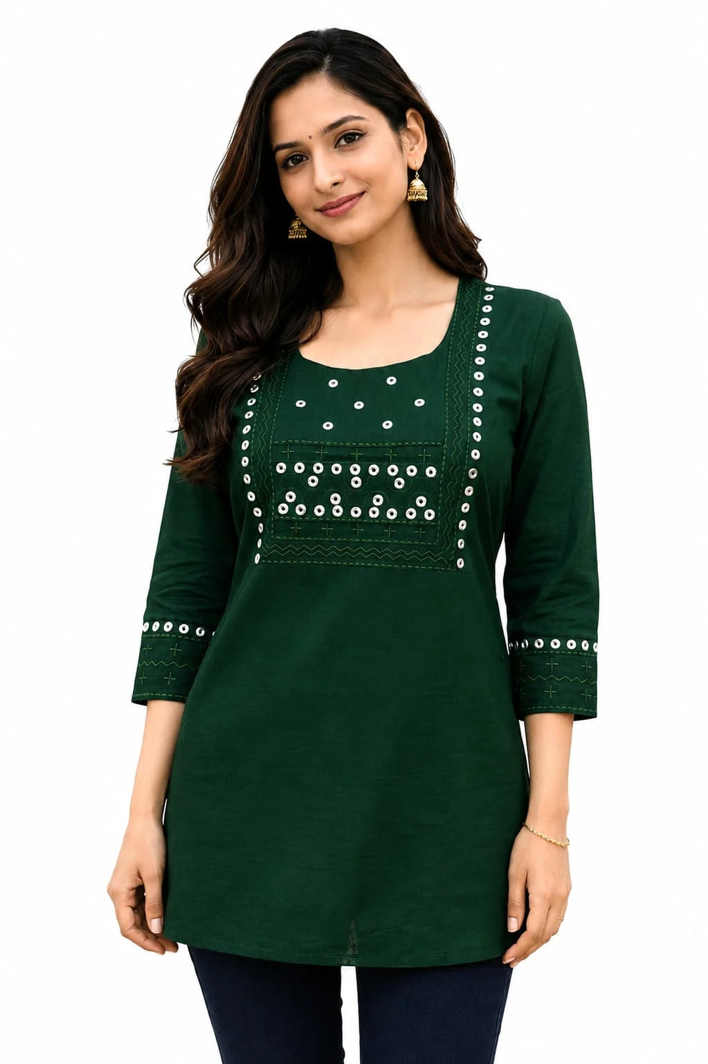 Classic Green Embellished Tunic