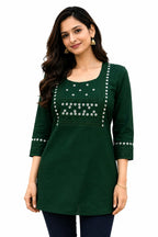 Classic Green Embellished Tunic