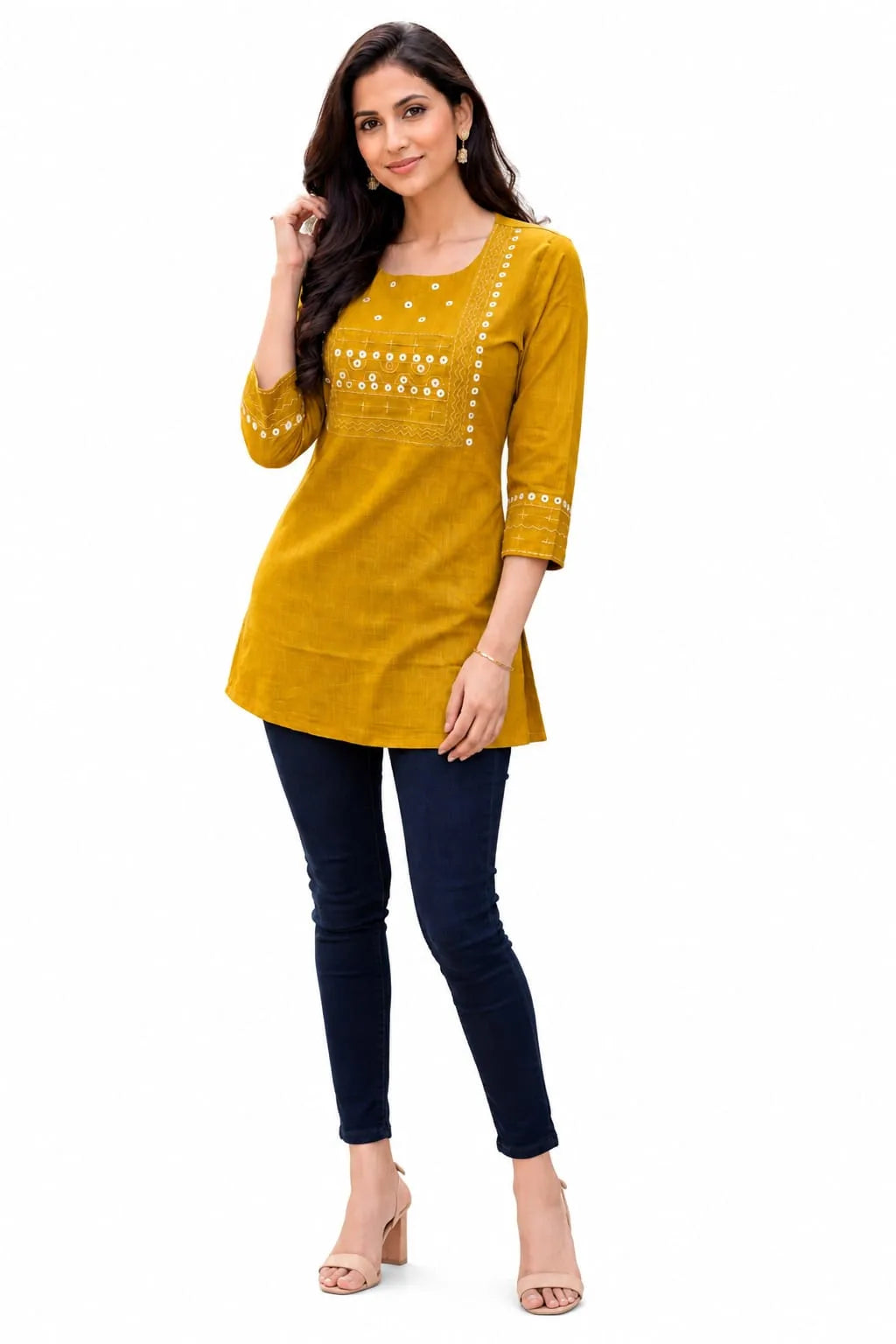 Mustard Yellow Embellished Tunic