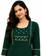 Classic Green Embellished Tunic