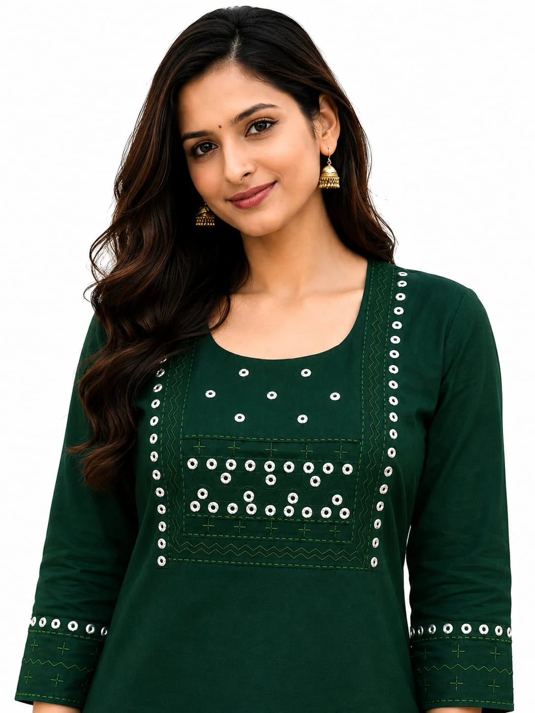 Classic Green Embellished Tunic