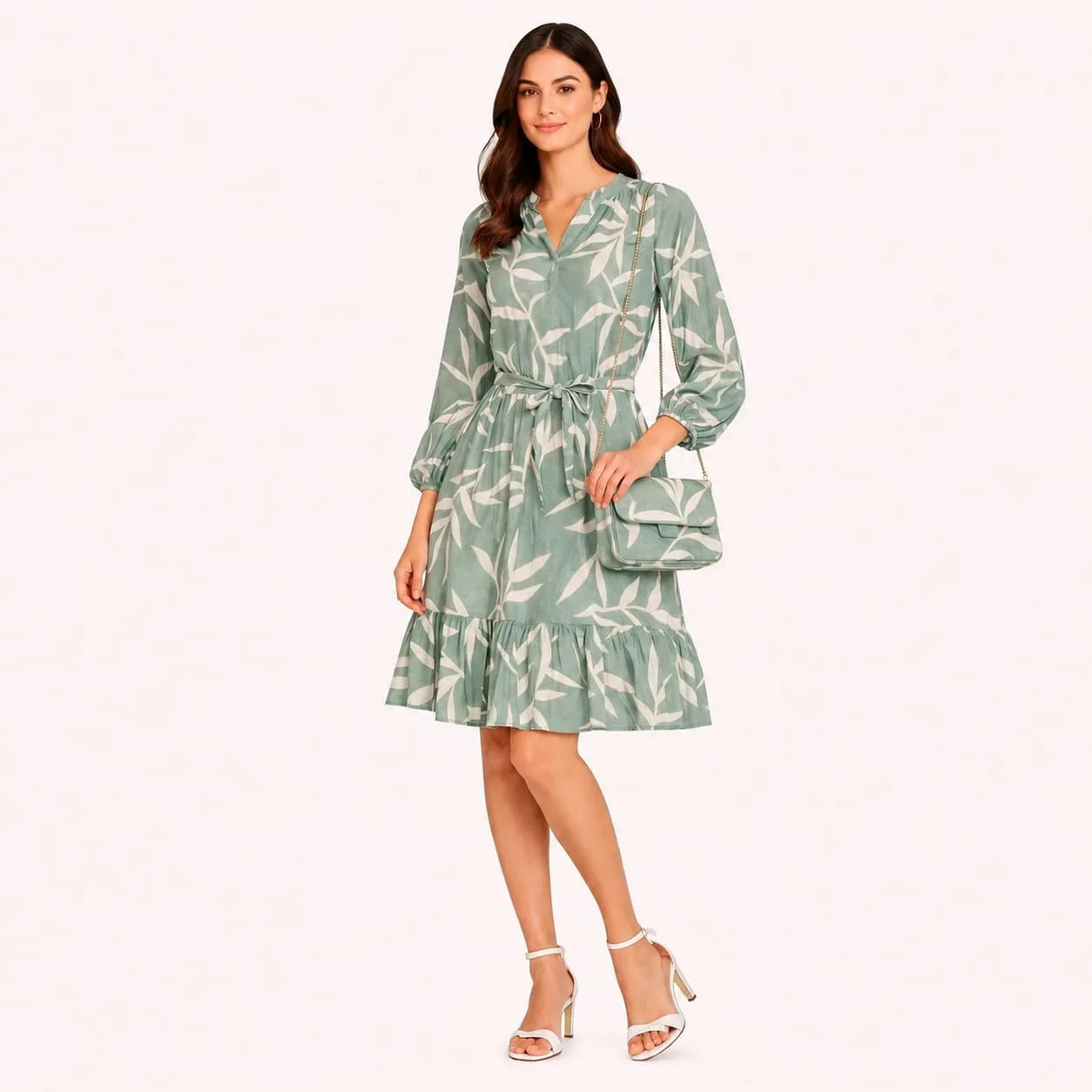 Dear Lady Sage Green Middi with matching Purse